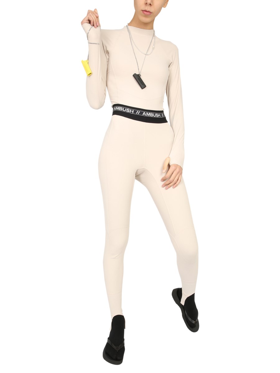 AMBUSH T-SHIRT A MANICA LUNGA IN TESSUTO TECNICO