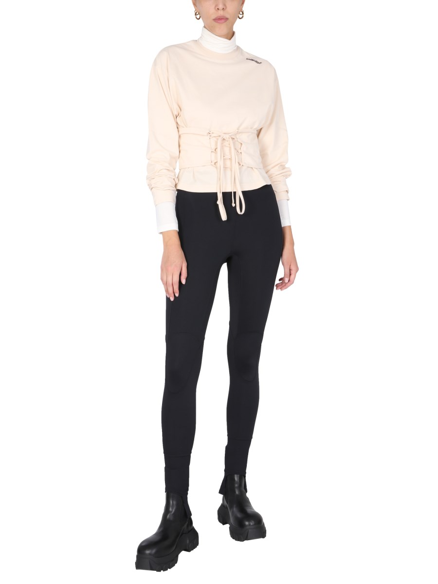 AMBUSH T-SHIRT IN COTONE CON CINTURA A CORSETTO