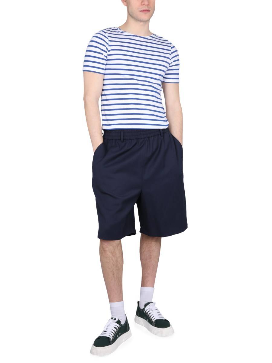 AMI PARIS BERMUDA CON ELASTICO IN MISTO LANA