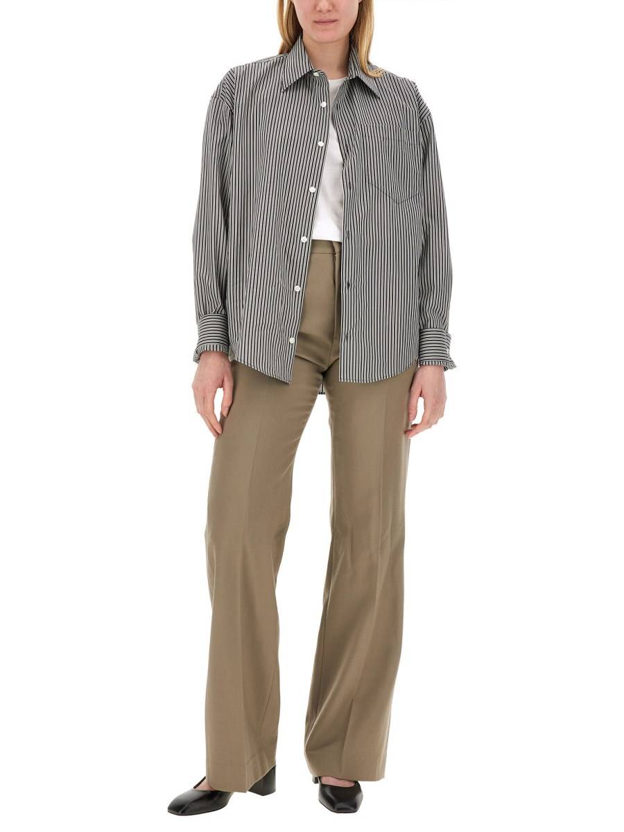 AMI PARIS CAMICIA IN POPELINE DI COTONE CON LOGO