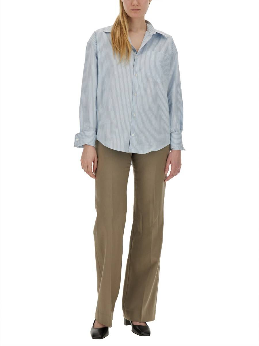 AMI PARIS CAMICIA IN POPELINE DI COTONE CON LOGO