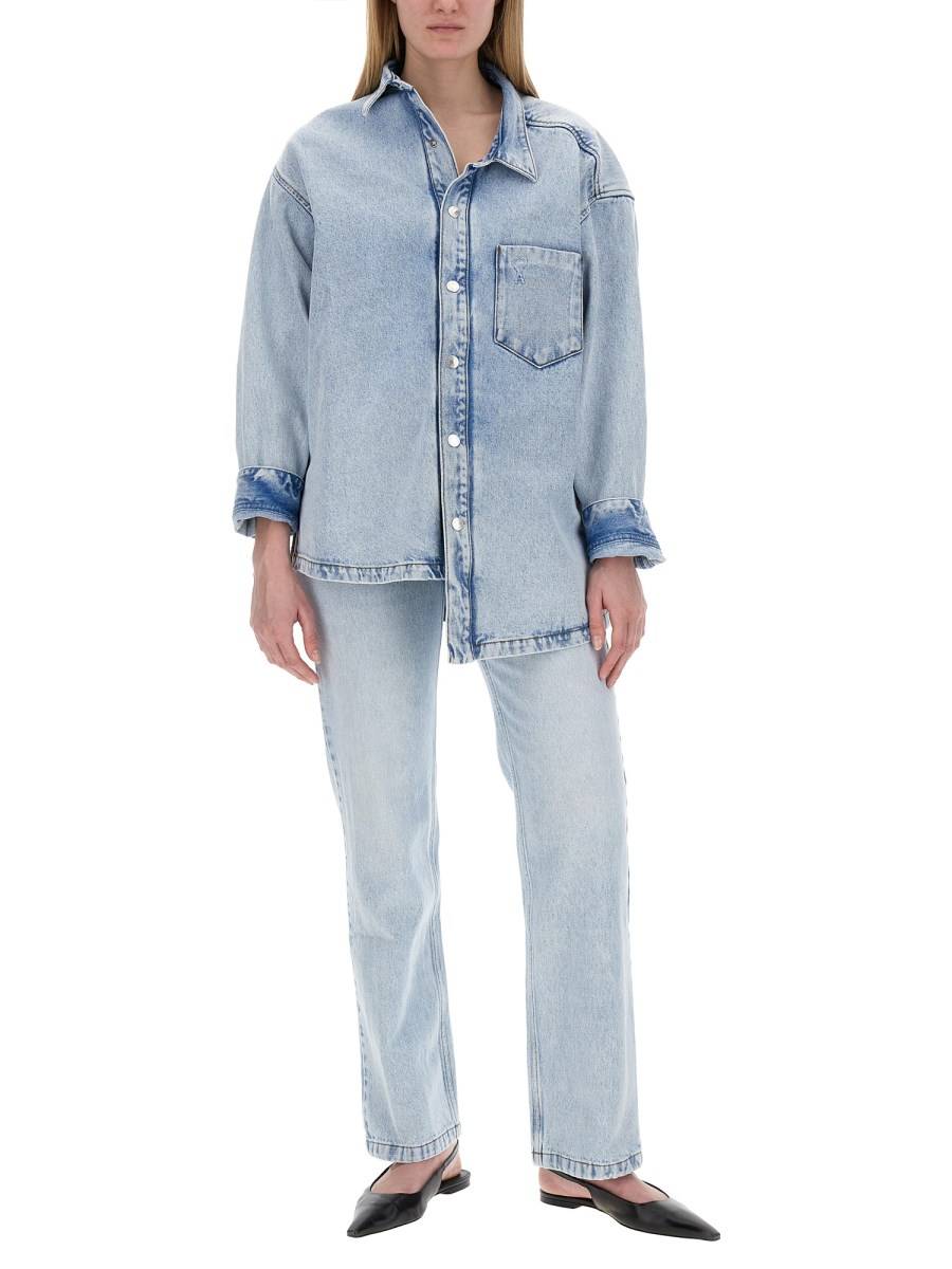 AMI PARIS CAMICIA OVERSIZE FIT IN DENIM DI COTONE