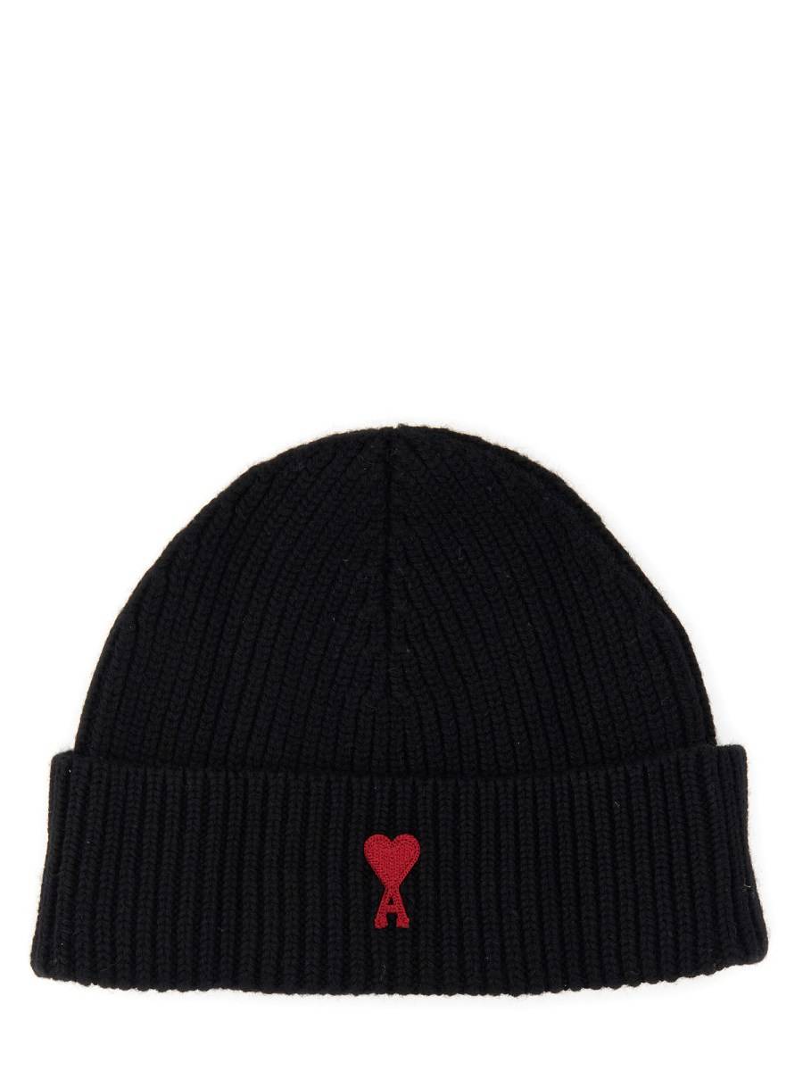 AMI PARIS CAPPELLO BEANIE A COSTE CON LOGO ADC