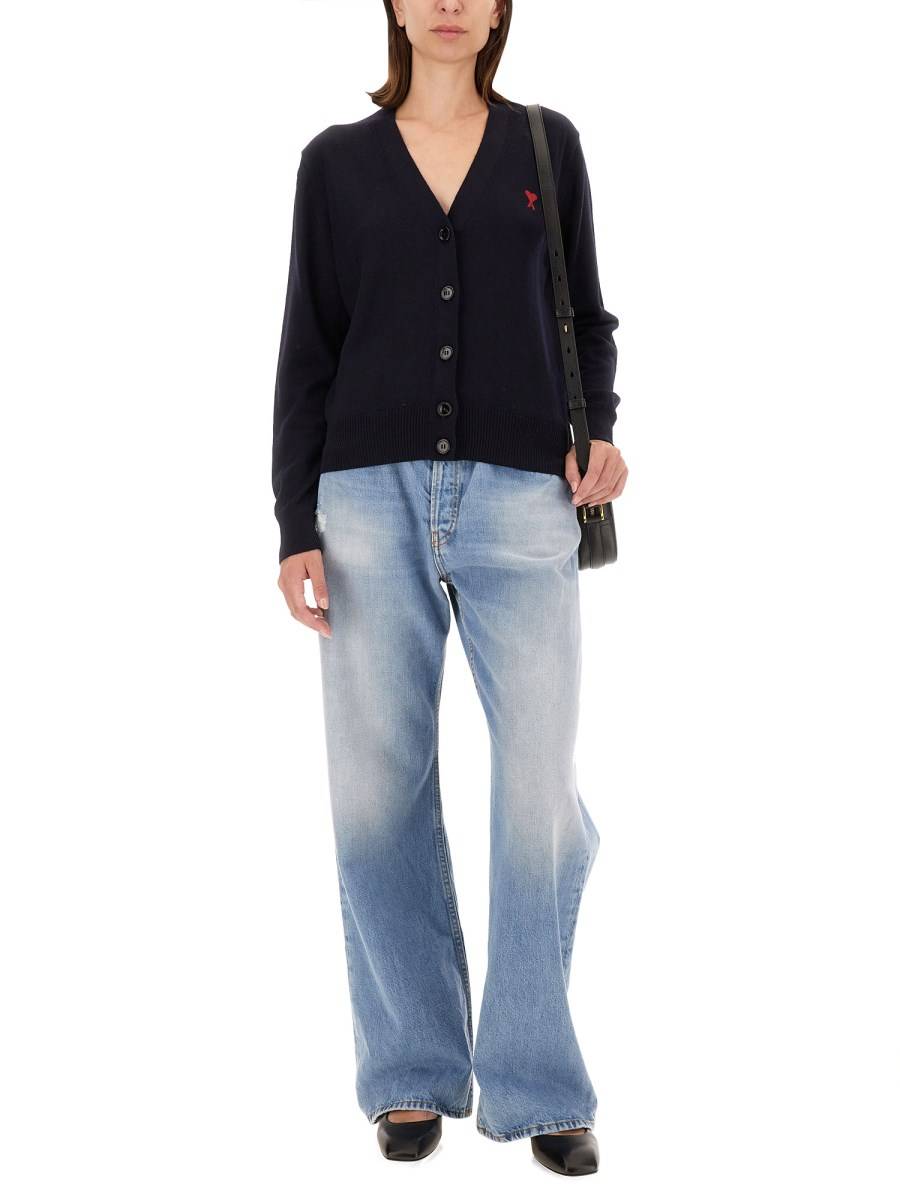 AMI PARIS CARDIGAN CON LOGO