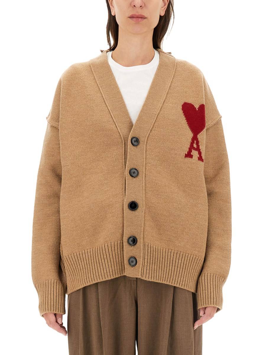 AMI PARIS CARDIGAN CON LOGO