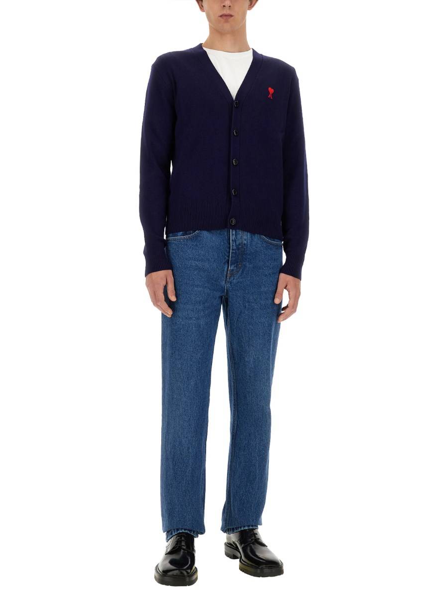 AMI PARIS CARDIGAN CON SCOLLO A V