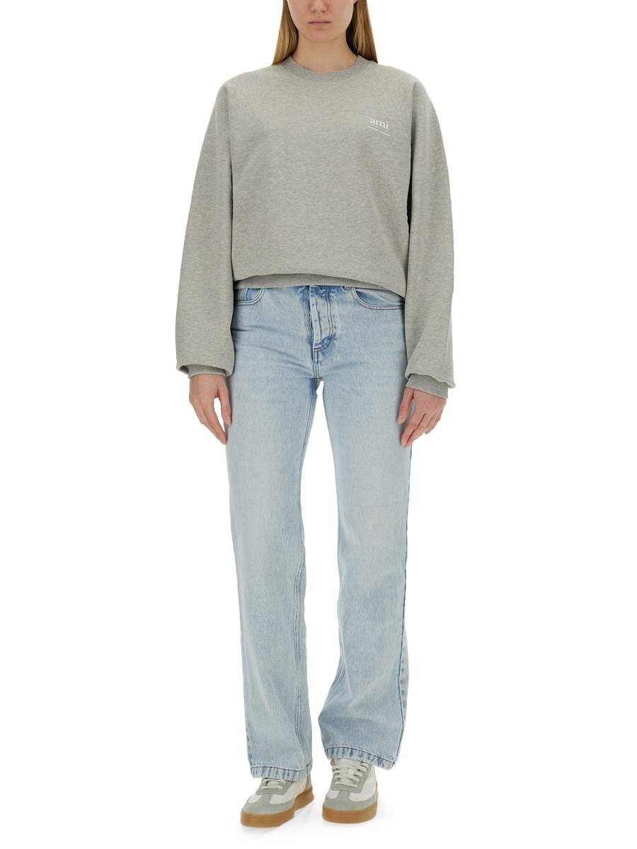 AMI PARIS FELPA IN COTONE CON LOGO