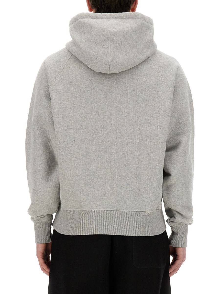 AMI PARIS FELPA IN COTONE CON RICAMO LOGO