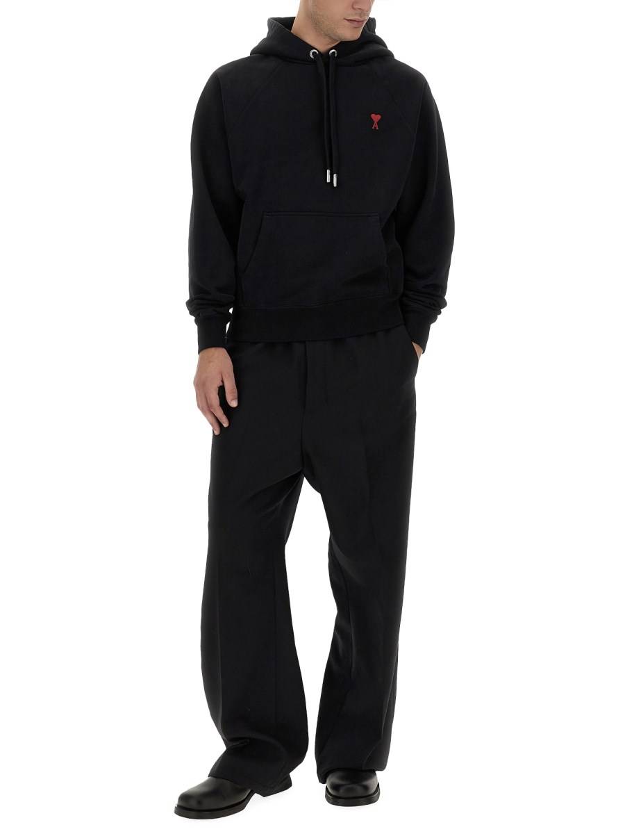 AMI PARIS FELPA IN COTONE CON RICAMO LOGO