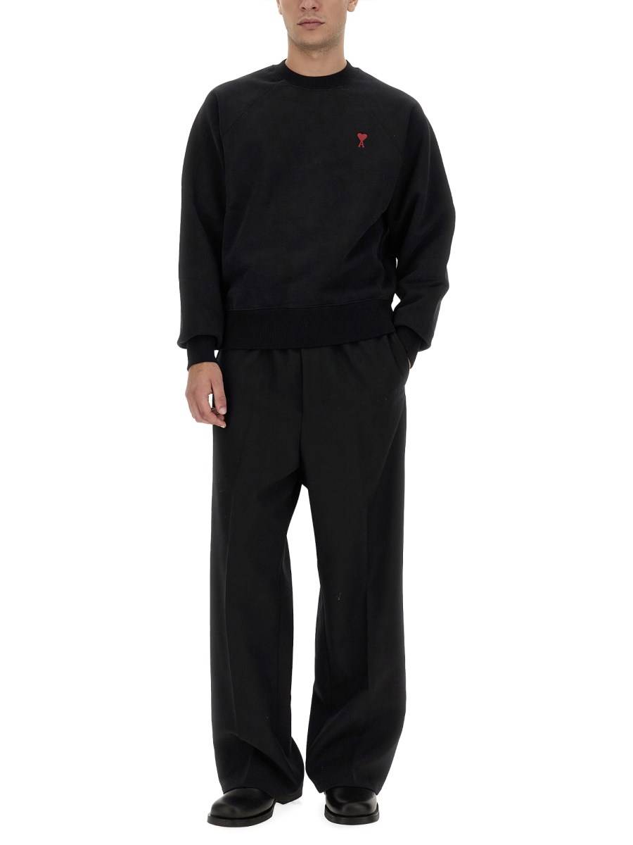 AMI PARIS FELPA IN COTONE CON RICAMO LOGO