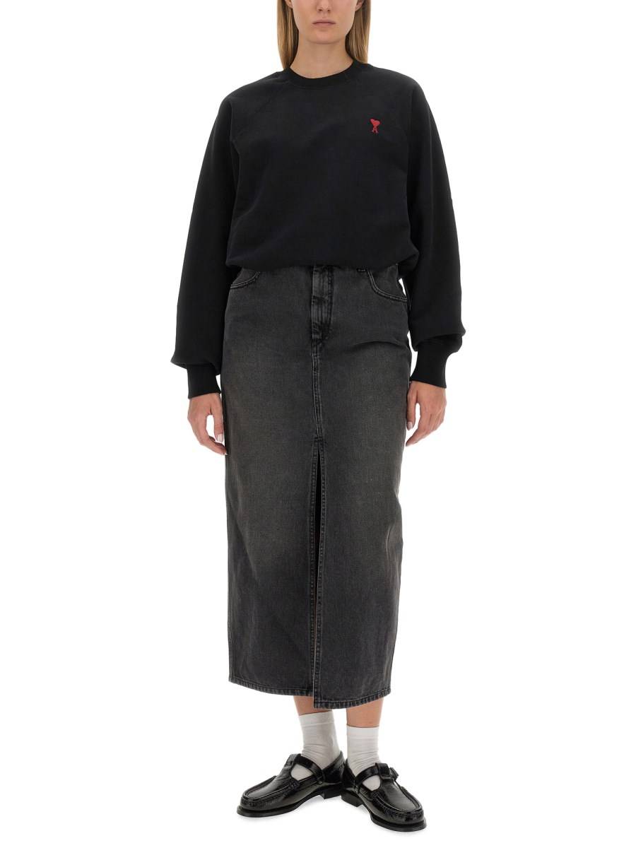 AMI PARIS FELPA IN COTONE CON RICAMO LOGO
