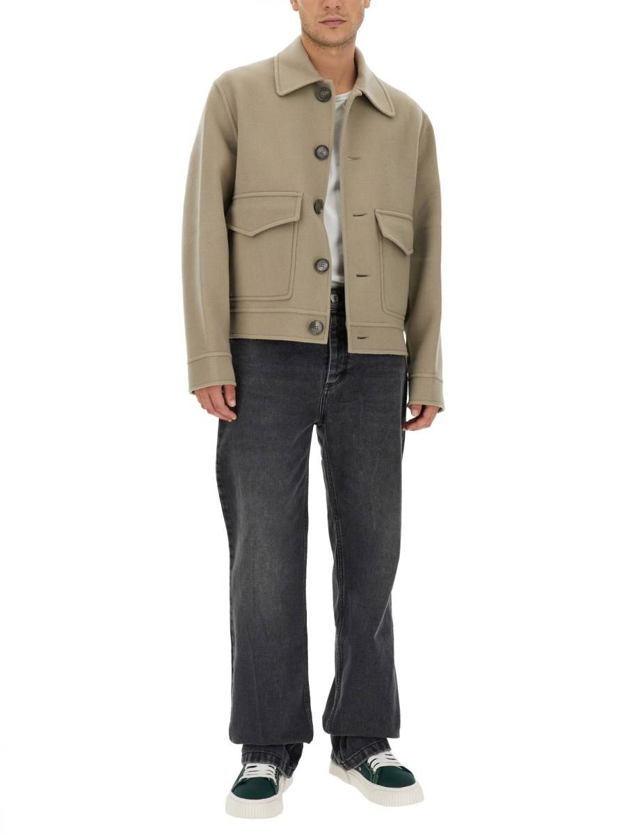 AMI PARIS GIACCA BOXY FIT IN LANA