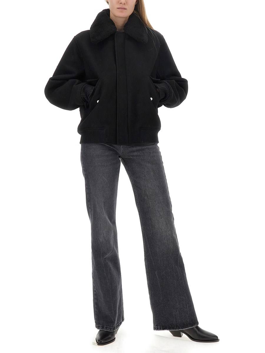 AMI PARIS GIACCA CON COLLO IN SHEARLING