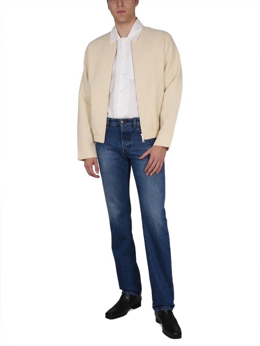 AMI PARIS GIACCA CON ZIP IN VISCOSA E LANA