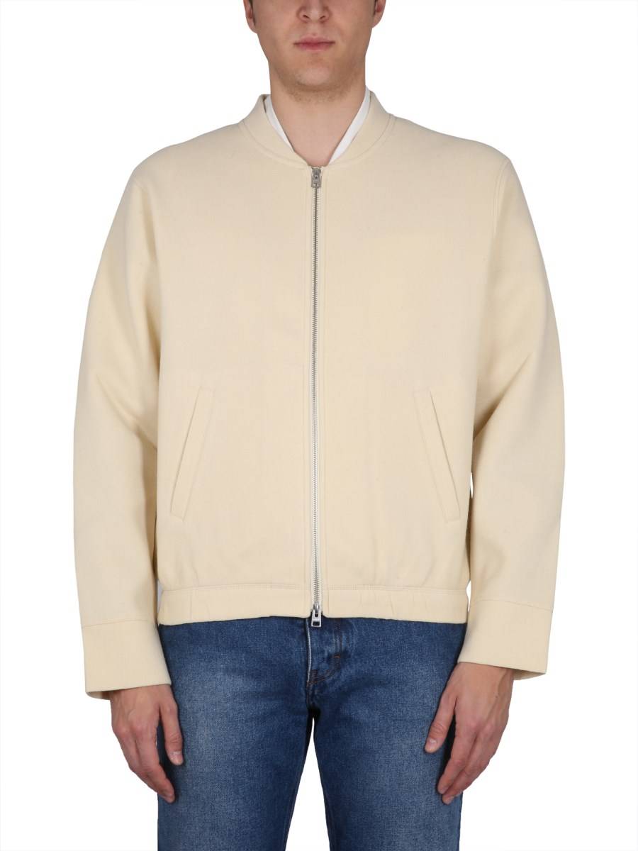 AMI PARIS GIACCA CON ZIP IN VISCOSA E LANA