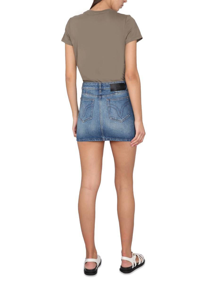 AMI PARIS GONNA MINI IN DENIM DI COTONE