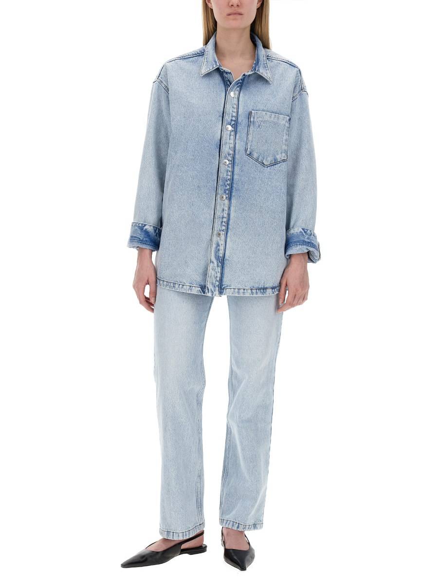 AMI PARIS JEANS STRAIGHT FIT IN DENIM DI COTONE