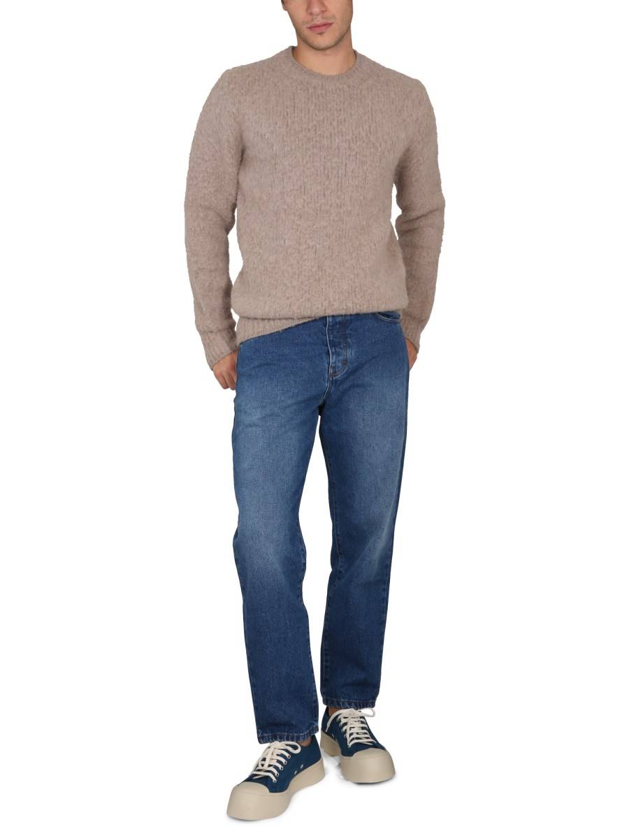 AMI PARIS JEANS TAPERED FIT IN DENIM DI COTONE