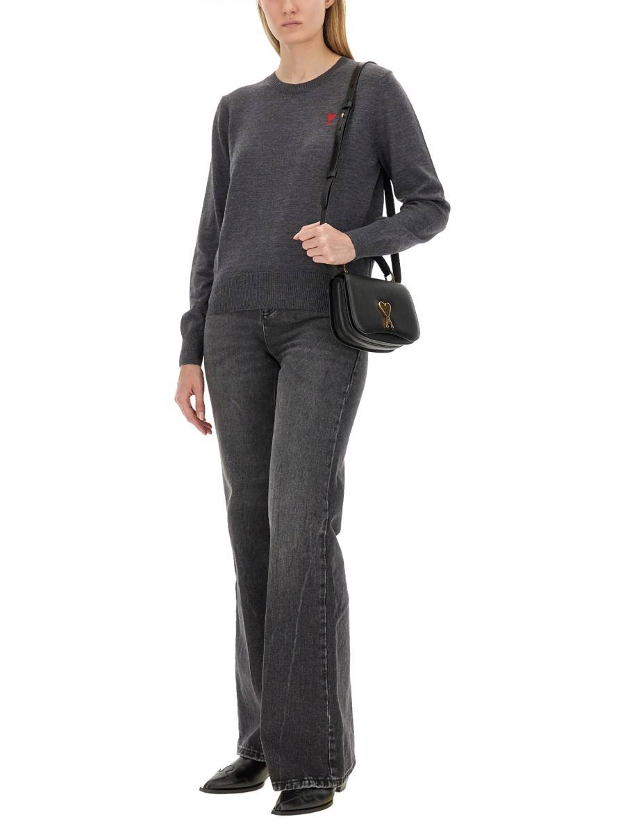 AMI PARIS MAGLIA IN LANA CON LOGO