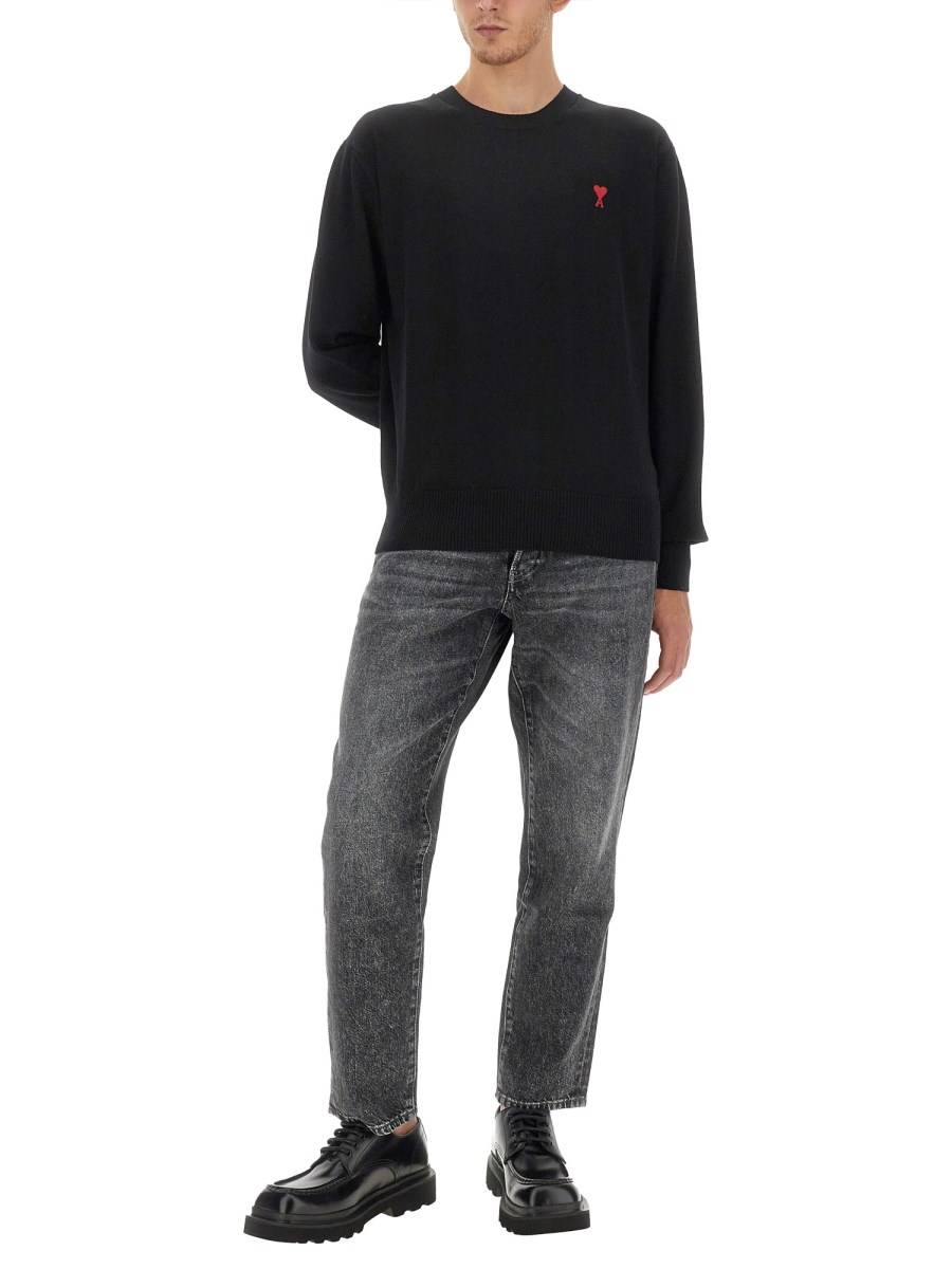 AMI PARIS MAGLIA IN LANA CON LOGO
