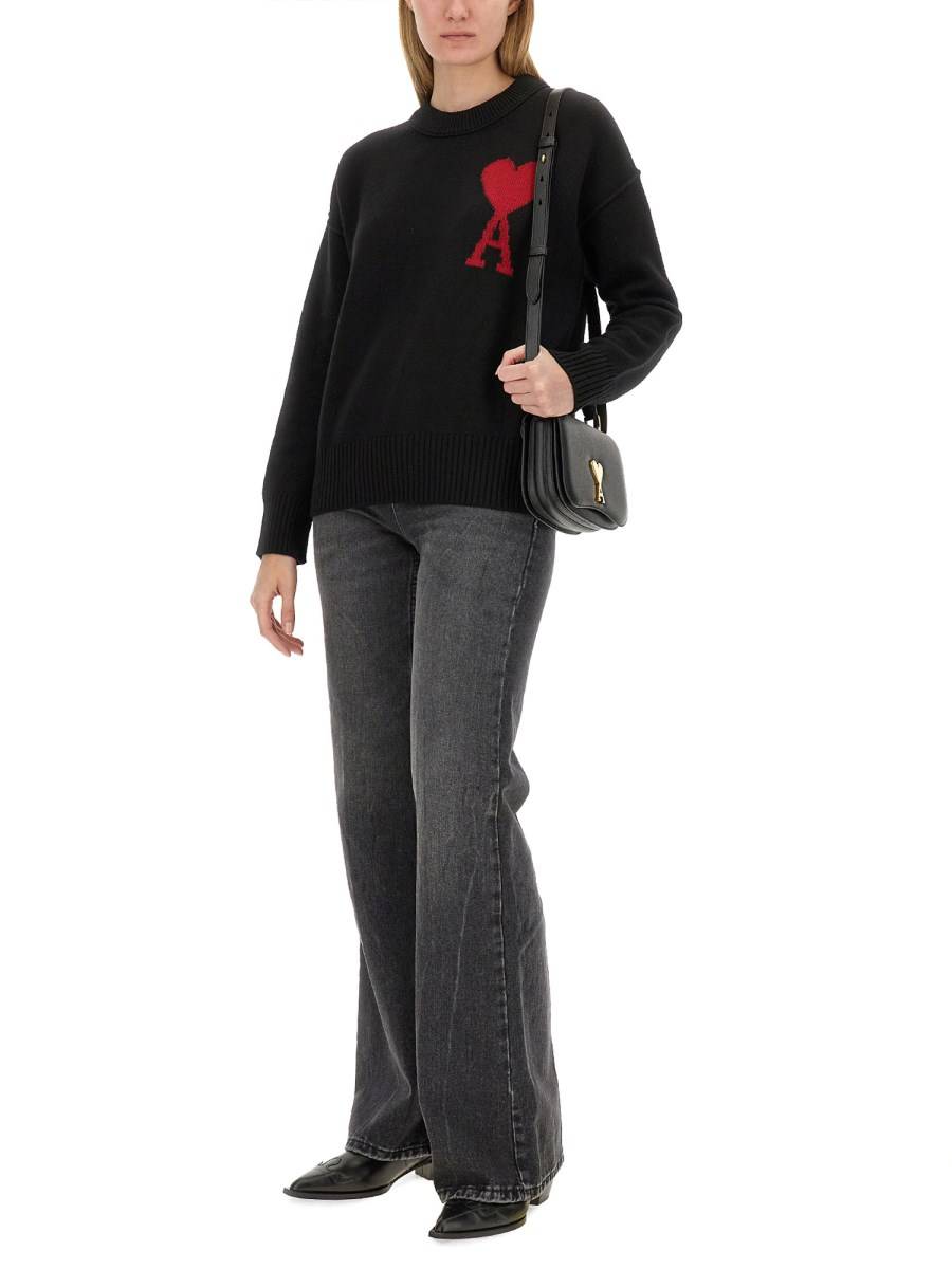 AMI PARIS MAGLIA IN LANA CON RICAMO LOGO