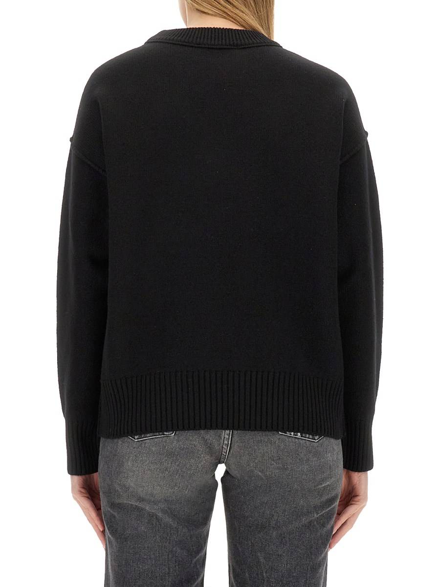 AMI PARIS MAGLIA IN LANA CON RICAMO LOGO