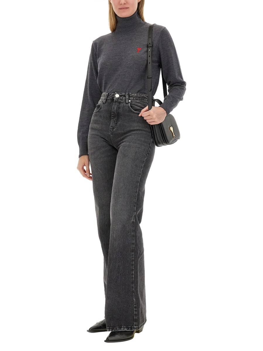 AMI PARIS MAGLIA IN LANA CON RICAMO LOGO