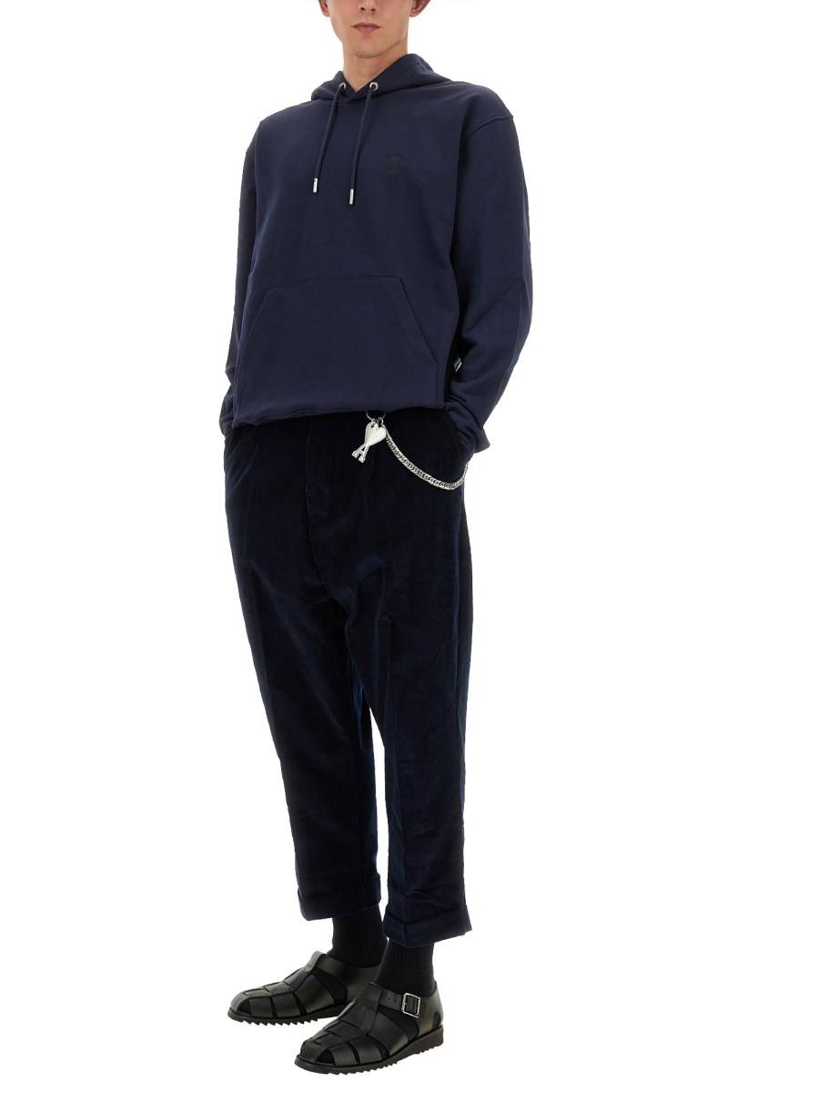 AMI PARIS PANTALONE CARROT FIT IN COTONE