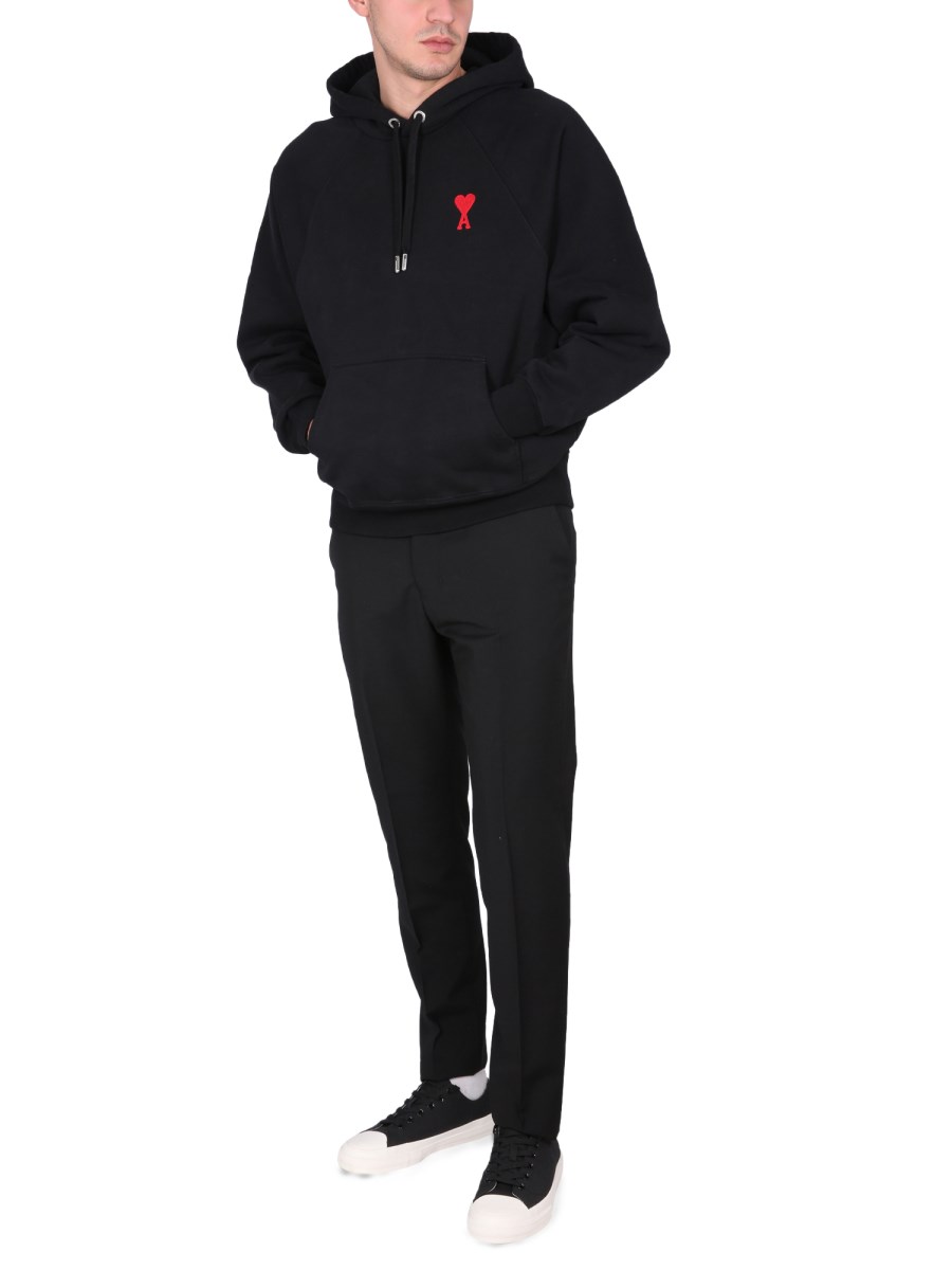 AMI PARIS PANTALONE CIGARETTE FIT IN LANA VERGINE