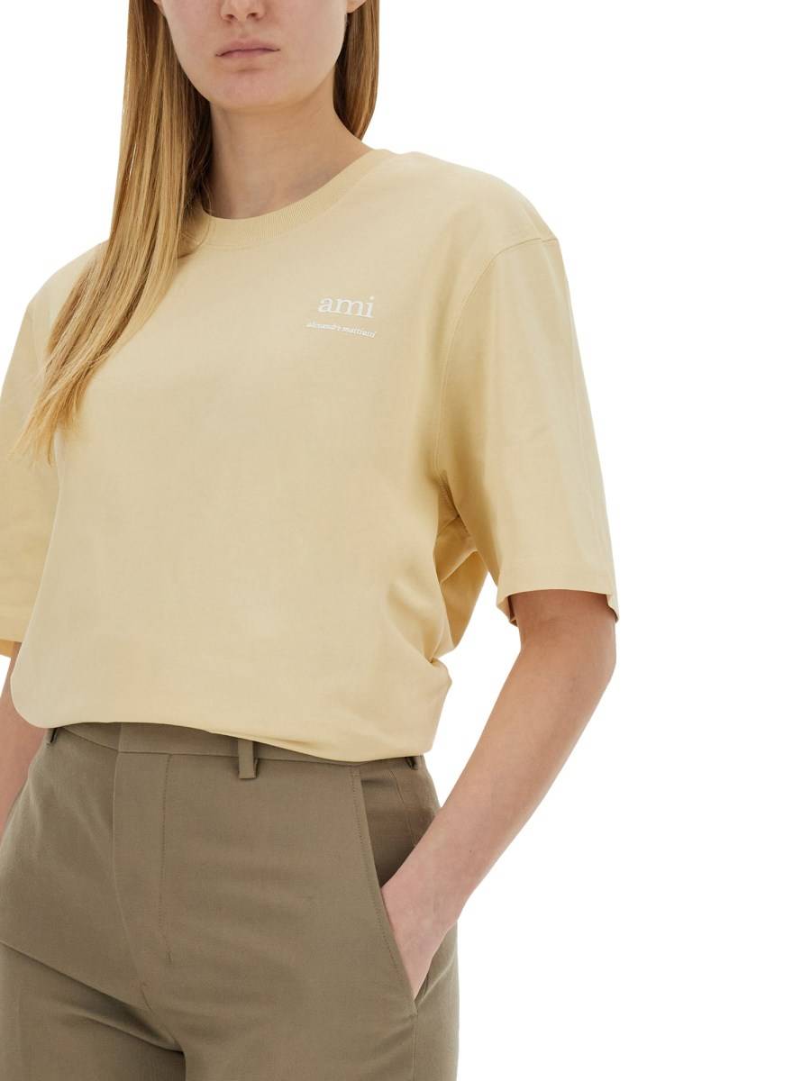 AMI PARIS T-SHIRT IN JERSEY DI COTONE CON LOGO