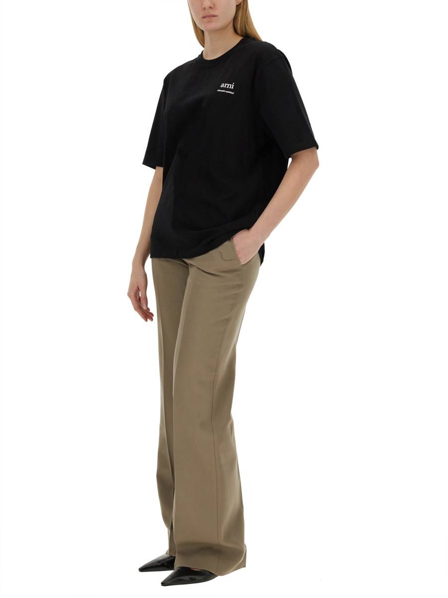 AMI PARIS T-SHIRT IN JERSEY DI COTONE CON LOGO