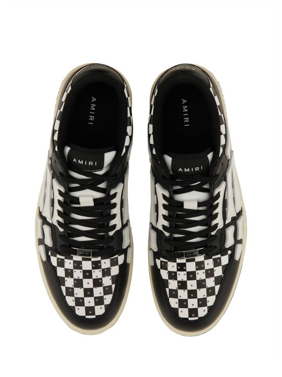 AMIRI SNEAKER SKEL IN PELLE CON MOTIVO CHECK