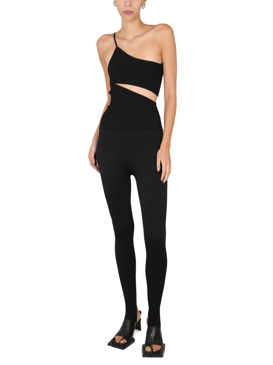 ANDREADAMO TOP MONOSPALLA CON DETTAGLI CUT OUT