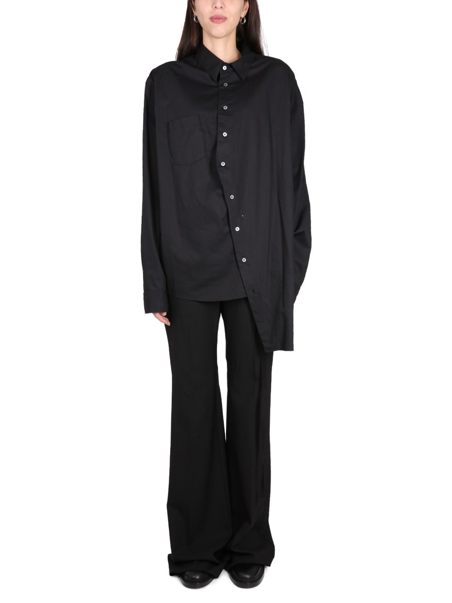 ANN DEMEULEMEESTER CAMICIA ASIMMETRICA IN COTONE