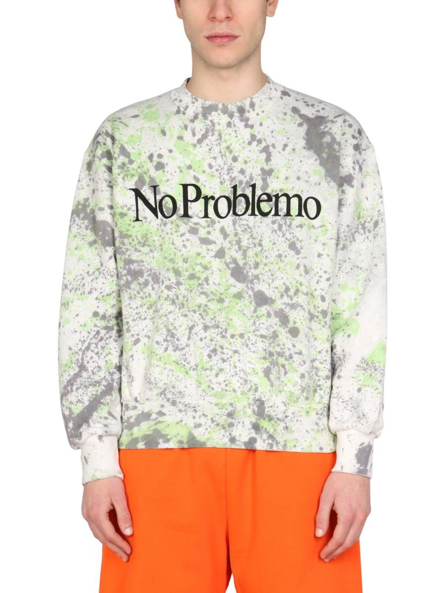 ARIES FELPA IN COTONE CON STAMPA "NO PROBLEMO"