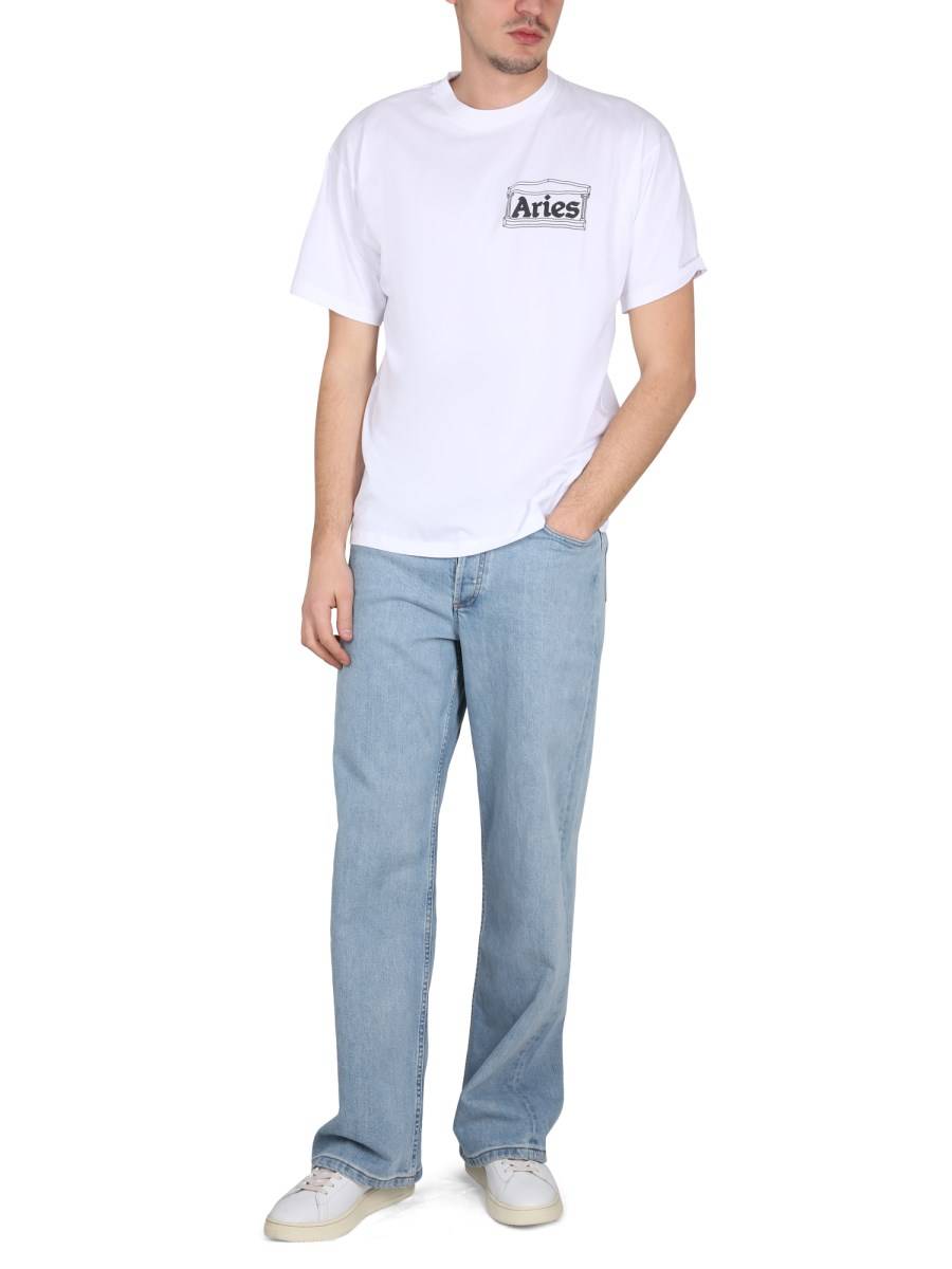 ARIES T-SHIRT IN COTONE CON STAMPA LOGO