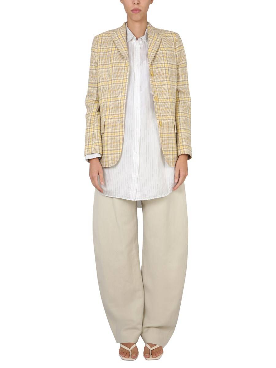 ASPESI BLAZER MONOPETTO CON MOTIVO CHECK