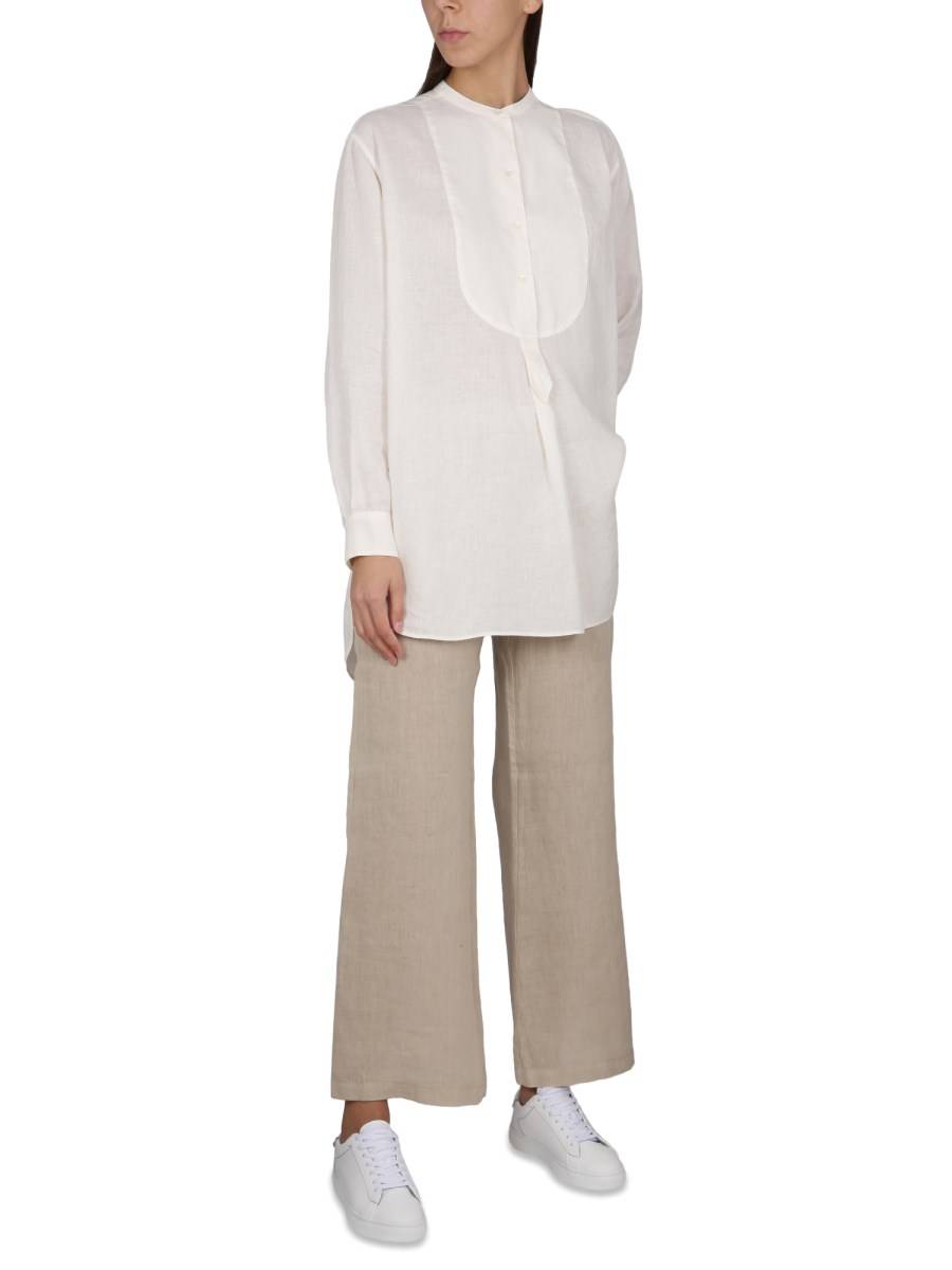 ASPESI CAMICIA A TUNICA IN TWILL DI LINO