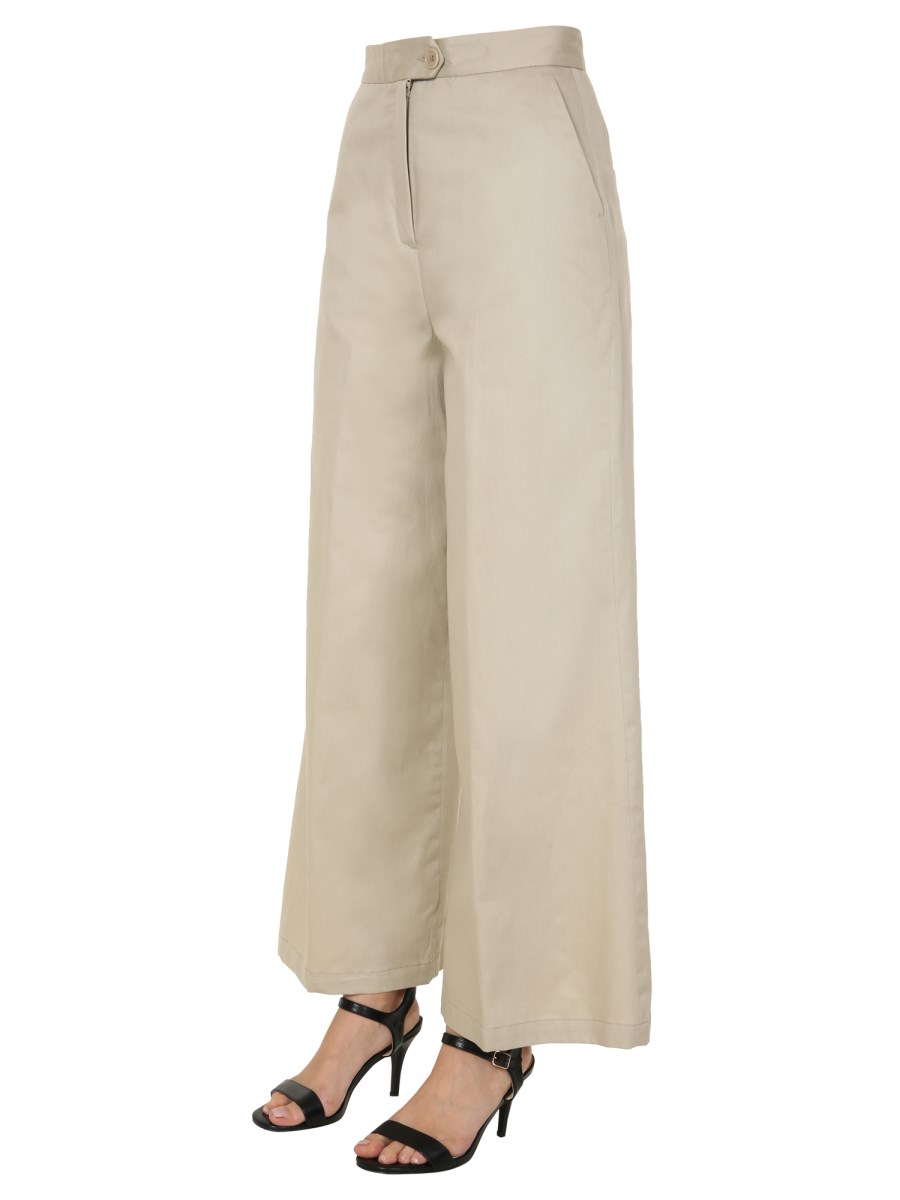 ASPESI PANTALONE AMPIO IN GABARDINE DI COTONE
