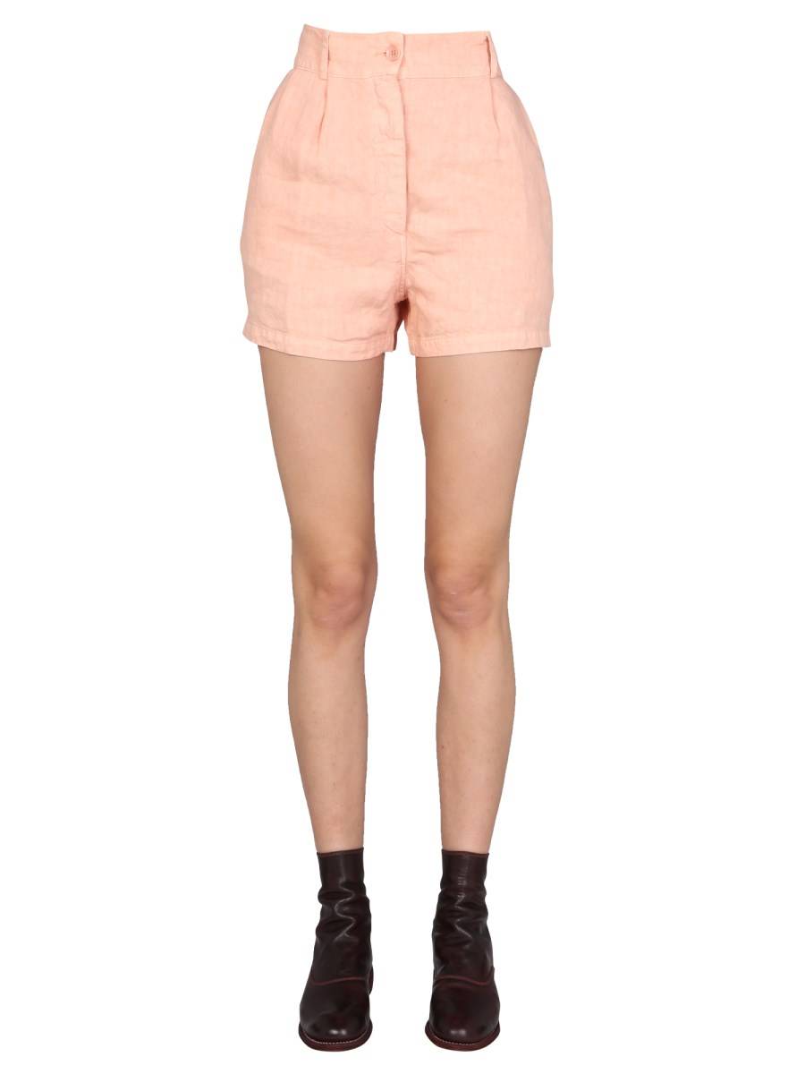 ASPESI SHORTS WIDE LEG IN LINO