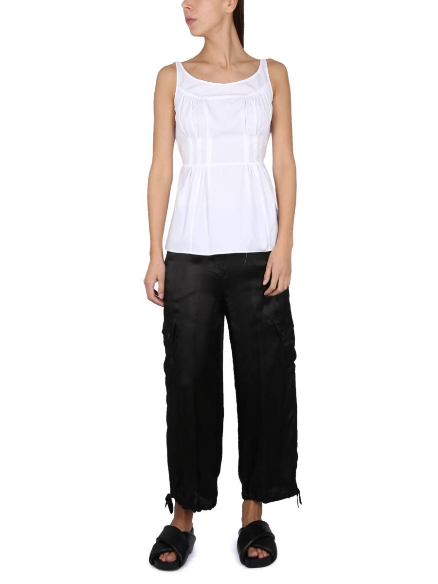ASPESI TOP IN COTONE FIL A FIL CON BALZA