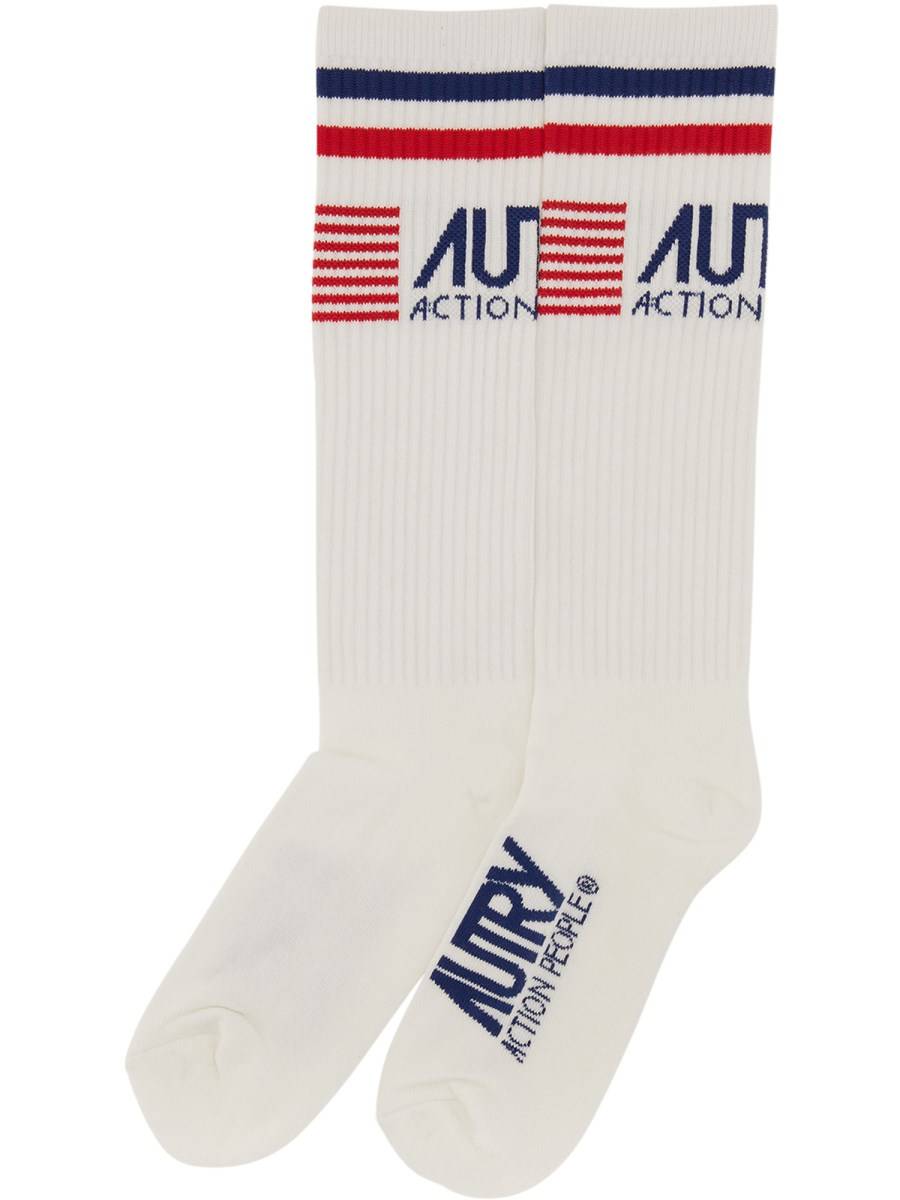 AUTRY CALZINO IN COTONE CON LOGO