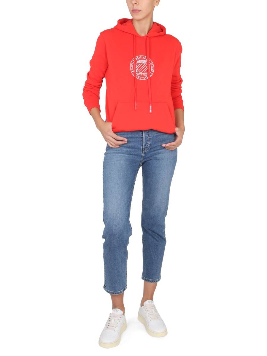 AUTRY FELPA CON CAPPUCCIO IN COTONE CON LOGO
