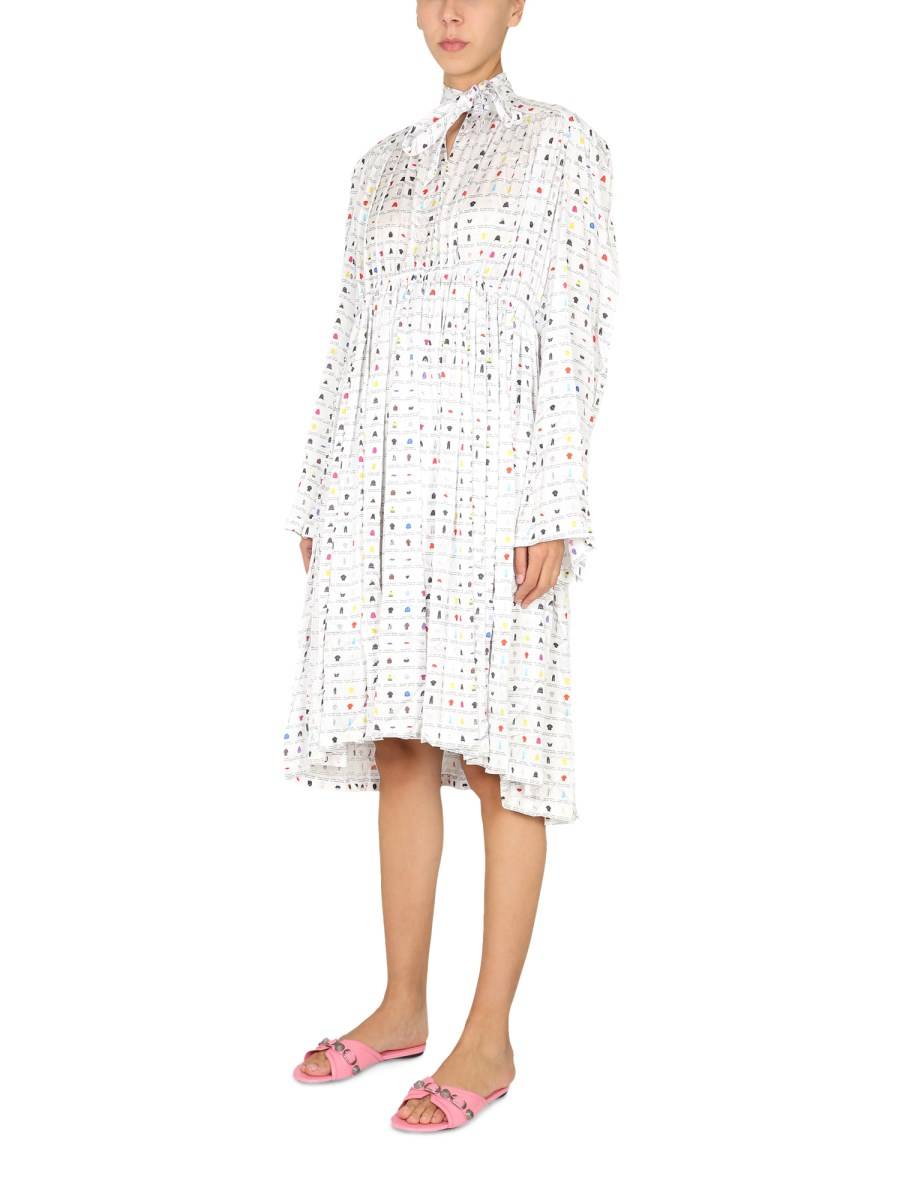 BALENCIAGA ABITO PAPER CRUSH FLORAL CON STAMPA