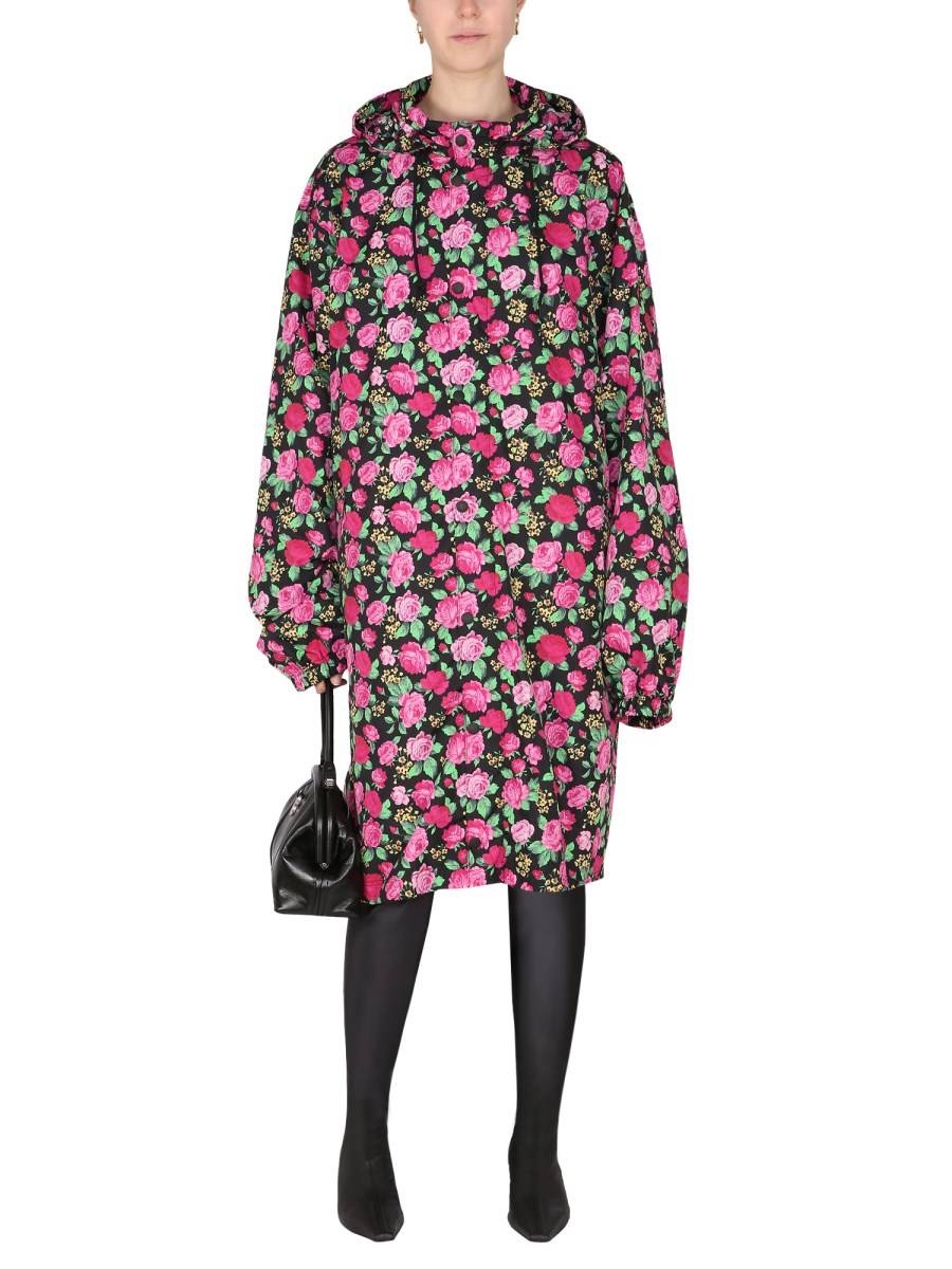 BALENCIAGA CAPPOTTO IN NYLON CON MOTIVO FLOREALE