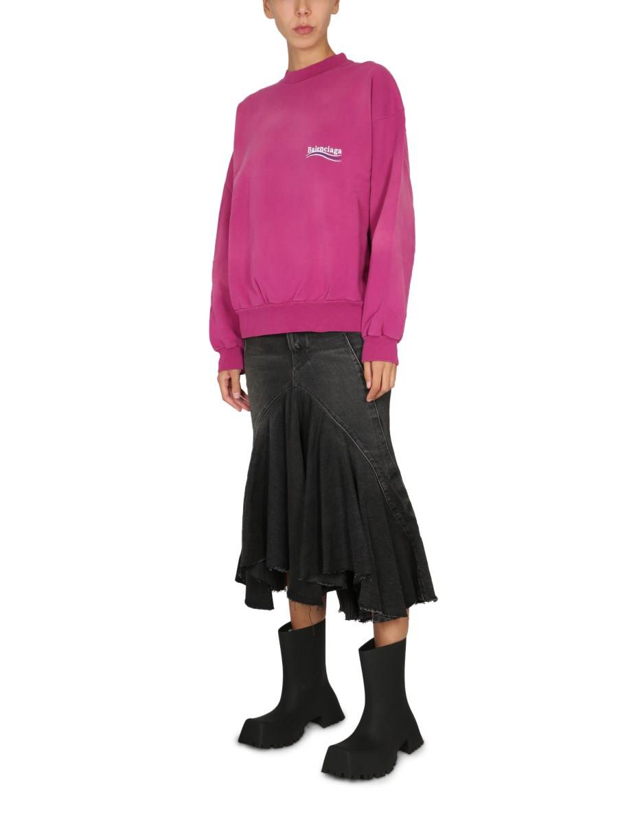 BALENCIAGA FELPA CON STAMPA FRONTALE