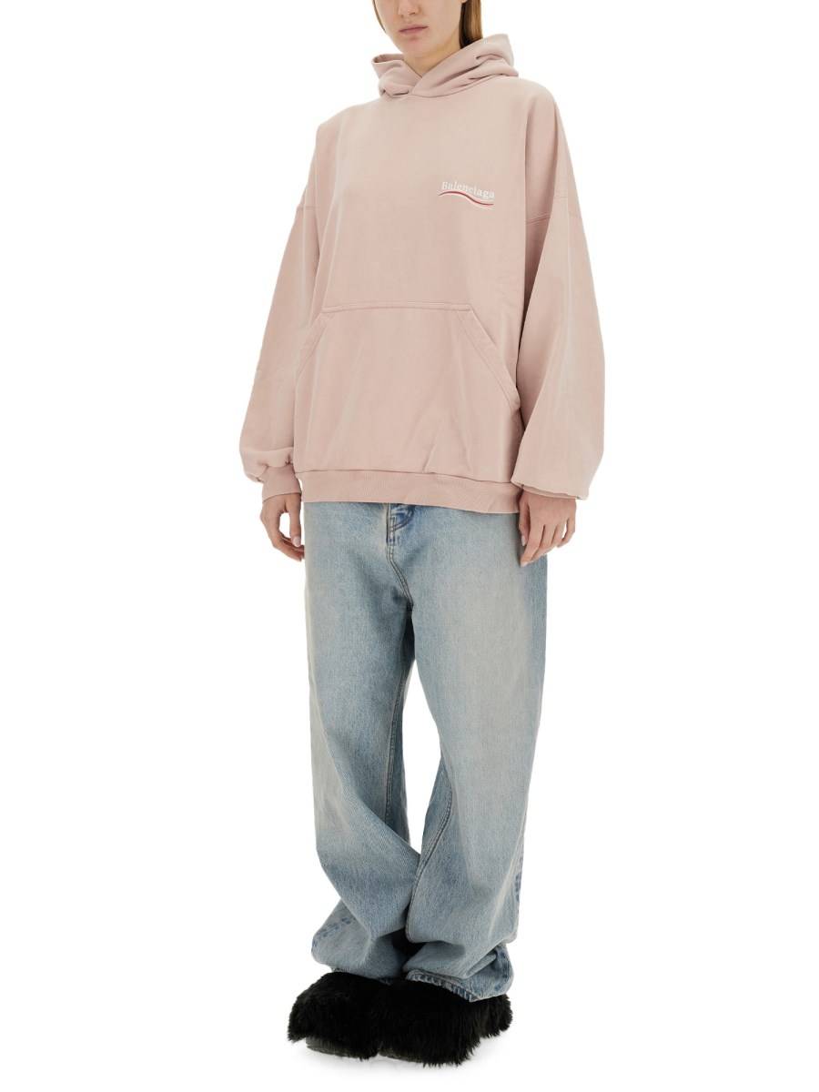 BALENCIAGA FELPA IN COTONE CON LOGO