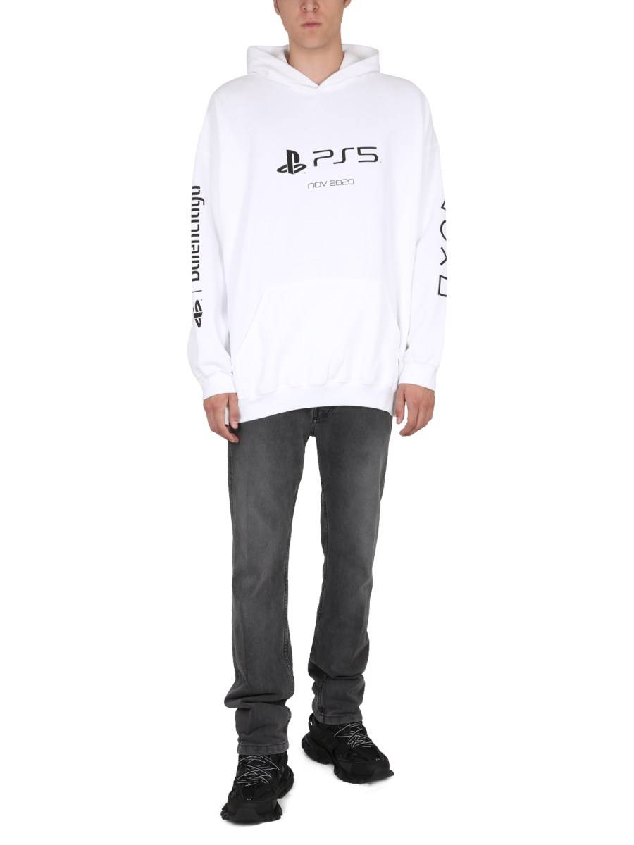 BALENCIAGA FELPA OVERSIZE IN COTONE CON LOGO PS5