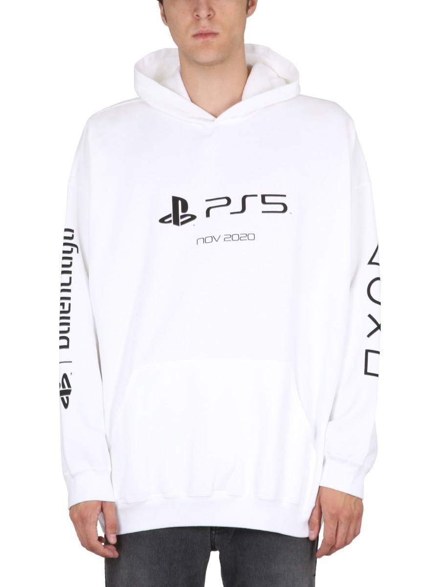 BALENCIAGA FELPA OVERSIZE IN COTONE CON LOGO PS5