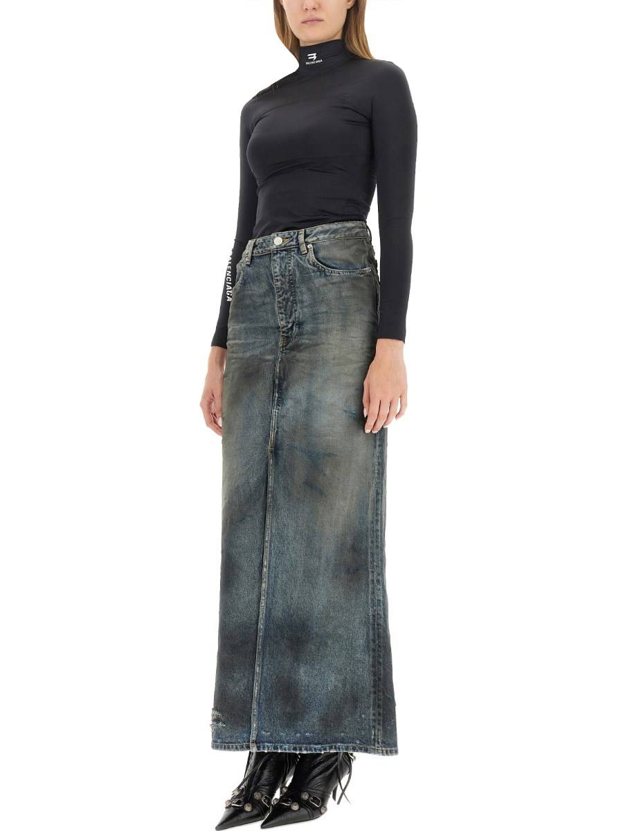 BALENCIAGA GONNA MAXI IN DENIM